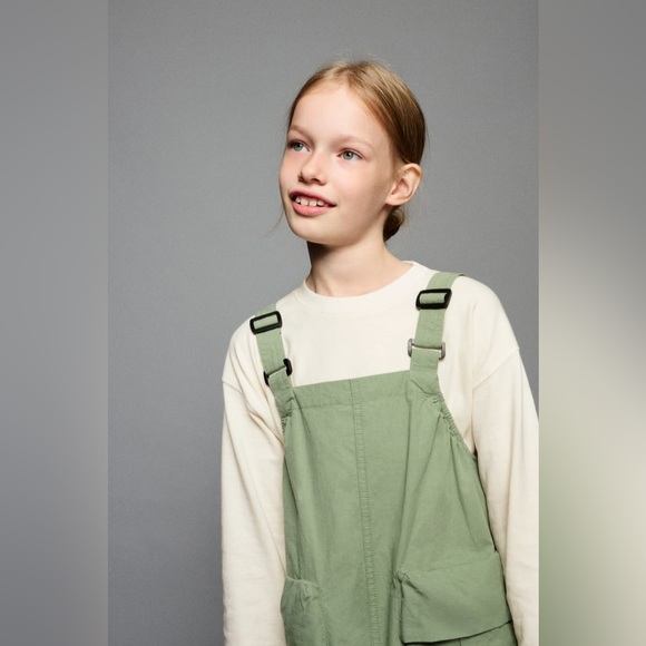 NWT ZARA KIDS/TECHNICAL POCKET PINAFORE DRESS - Picture 2 of 5